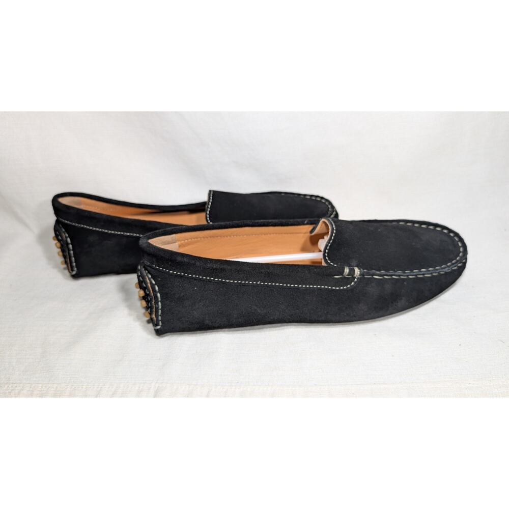 Avellini Suede Moccasin Driving loafers Women's 8.5/9 EU 40 Black Made in‎ Italy - Picture 2 of 8